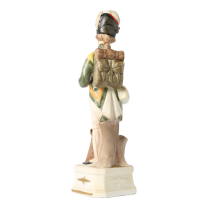 Antique Hand-Painted Porcelain Soldier Figurine, 1880-1900, European Collectible