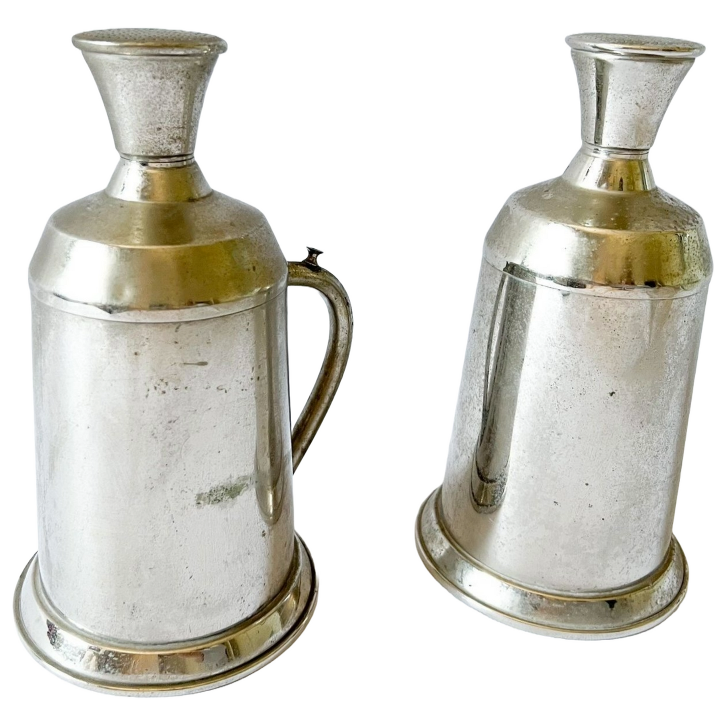 Set of 2 Vintage Talcum Powder Jars - Barbería 26 cm - Metal Jars
