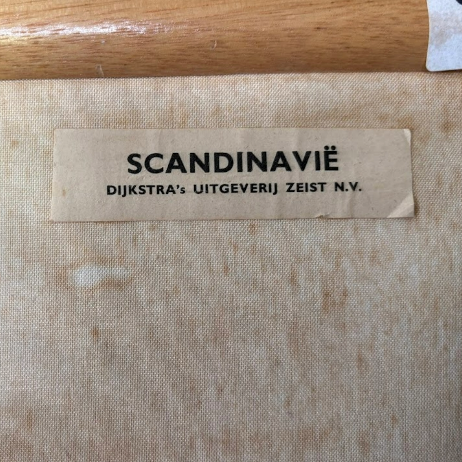 Vintage Scandinavian & Finland School Map on Canvas with Wooden Rods