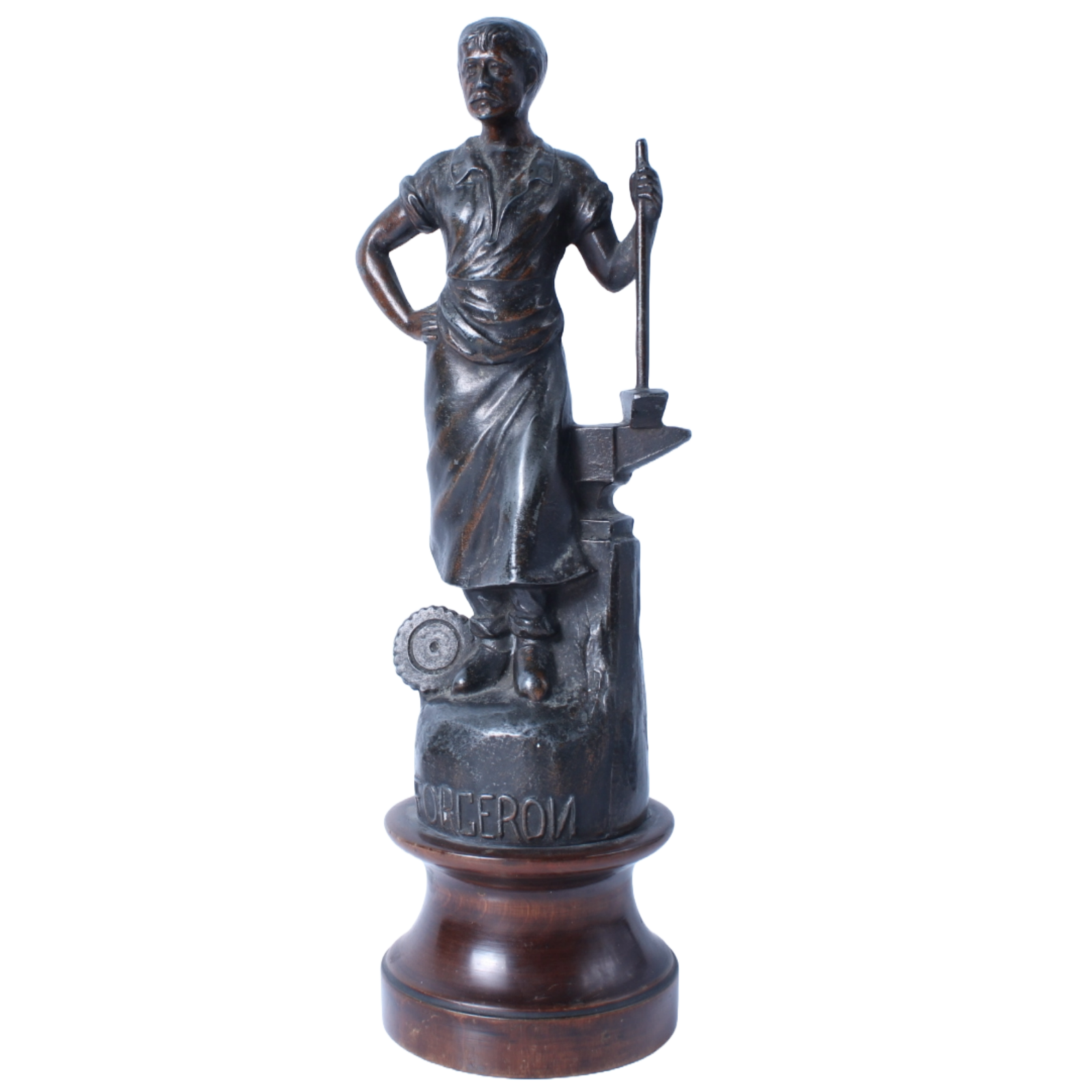 "Le Forgeron" - Antique Bronze Sculpture by French Artistr - The Blacksmid