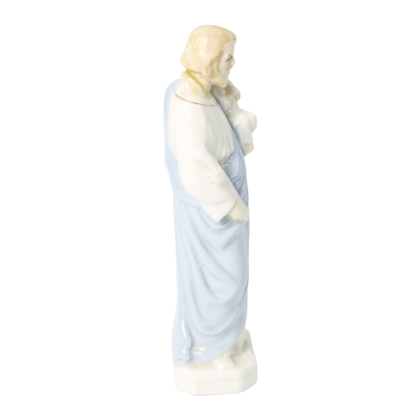 Hand-Painted Porcelain Saint Joseph Statue with Child Jesus - Dated 2006
