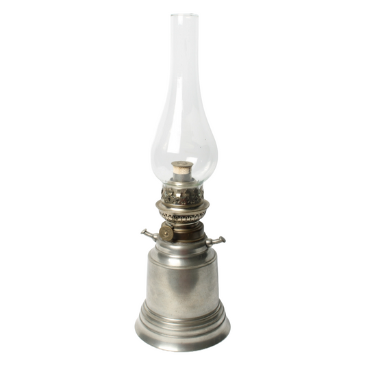 Vintage Tin Oil Lamp with Glass Chimney by De Boutsport, Circa 1974