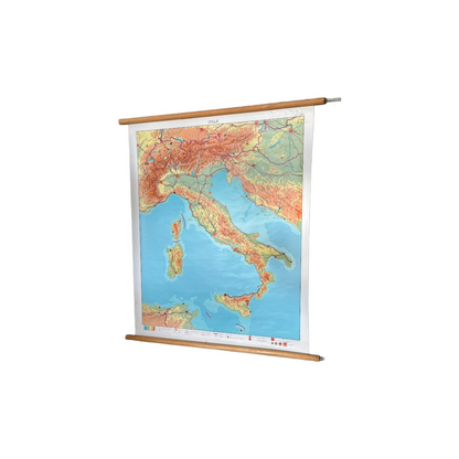 Vintage Relief School Map of Italy from the 1970s