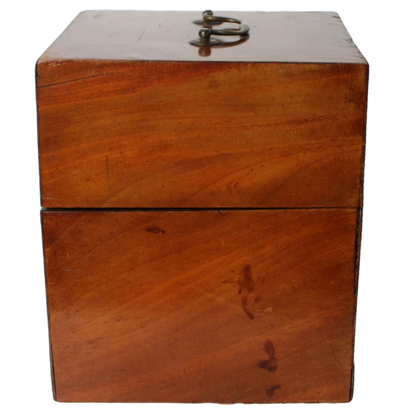 Antique Wooden Tantalus Liquor Box with Four Hand-Blown Decanters – ca. 1850