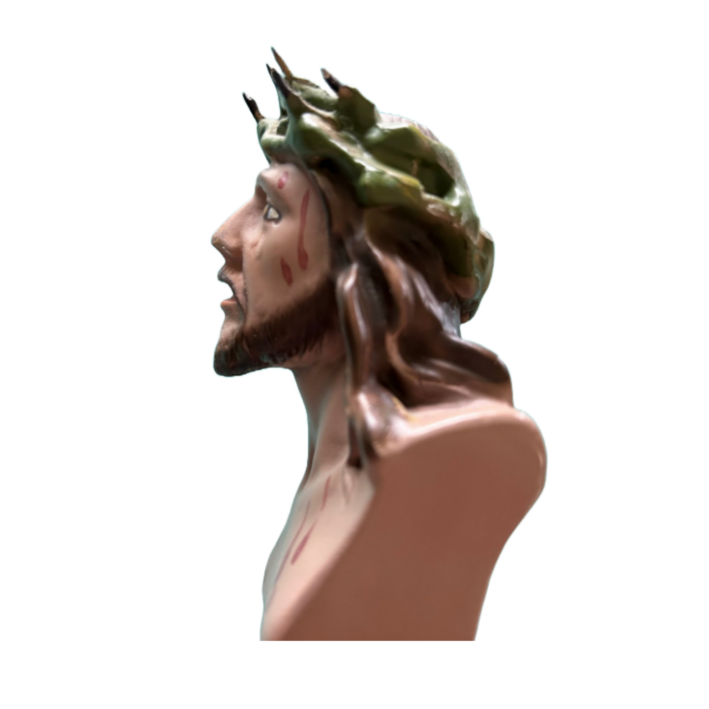 Vintage "Ecce Homo" Plaster Bust of Jesus with Crown of Thorns, Authentic