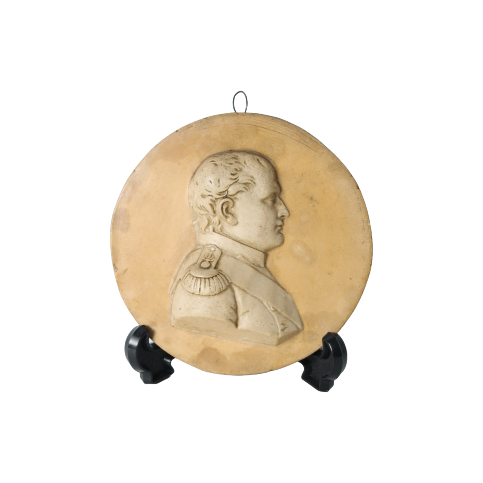 Antique Pipe Clay Medallion of Napoleon Bonaparte, 19th Century French Relief