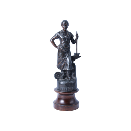 "Le Forgeron" - Antique Bronze Sculpture by French Artistr - The Blacksmid