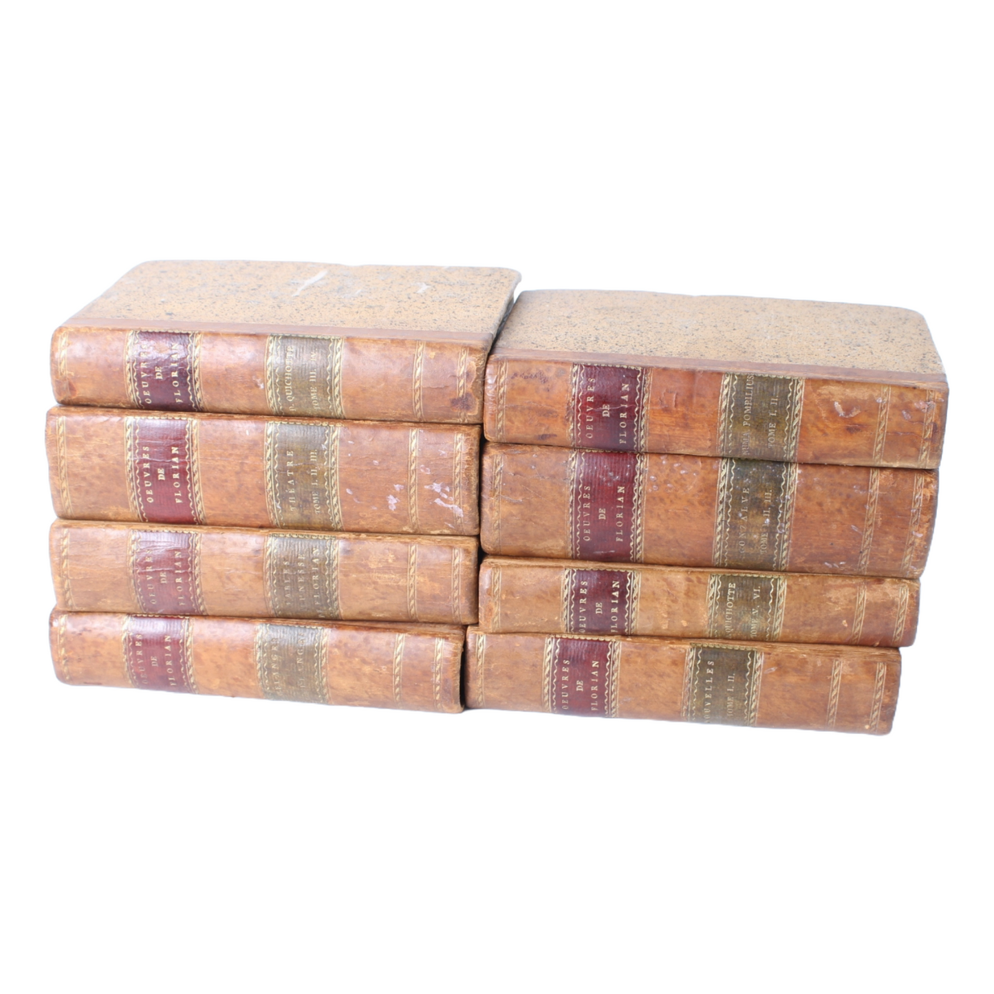 Complete Set of 8 Antique Books by Jean-Pierre Claris de Florian (1810-1816)