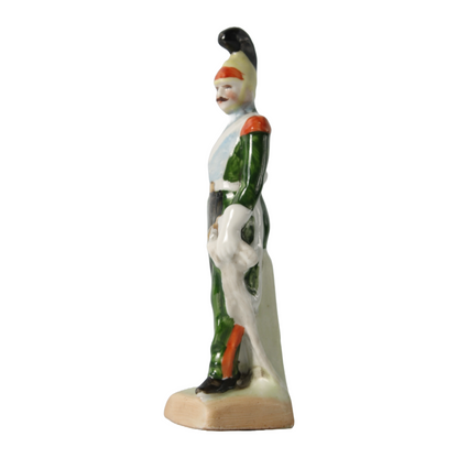 Hand-Painted Porcelain Figurine of Napoleonic Officer, 1920-1940, Kister Scheibe