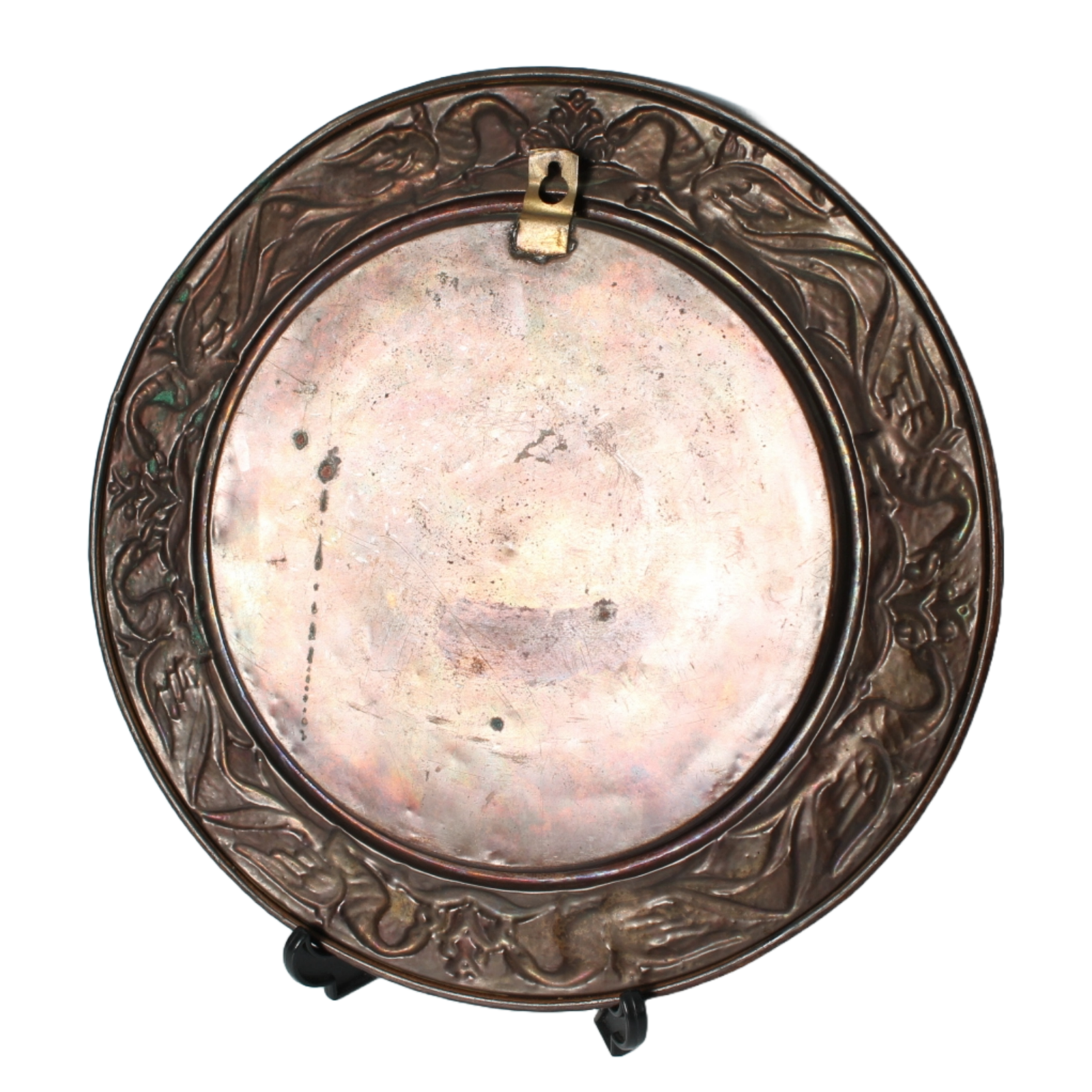 Stunning Copper Wall Plate with Delft Blue Inlay - 28 cm - Unique Dutch Artwork