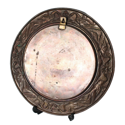 Stunning Copper Wall Plate with Delft Blue Inlay - 28 cm - Unique Dutch Artwork