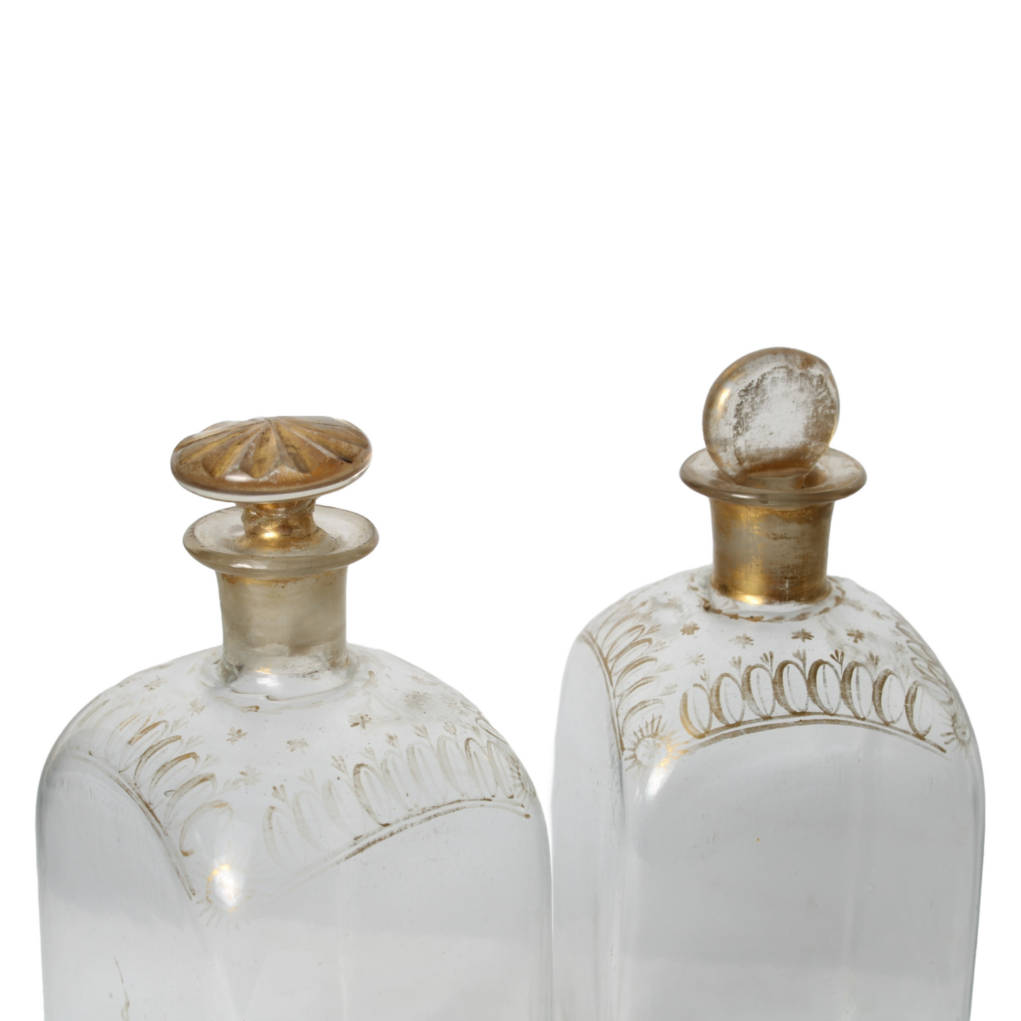 Antique Wooden Tantalus Liquor Box with Four Hand-Blown Decanters – ca. 1850