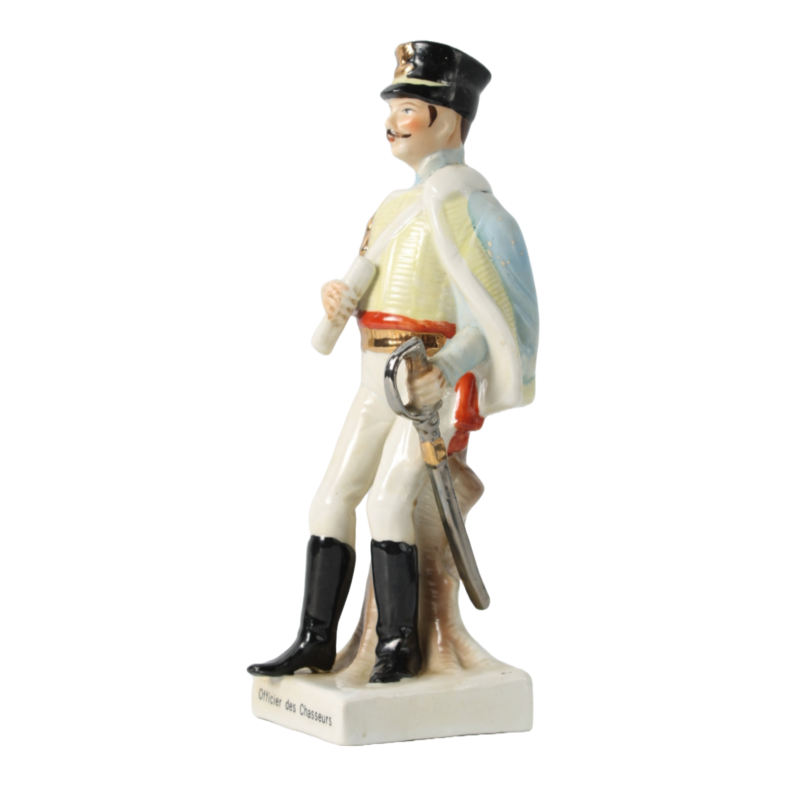 Hand-Painted Porcelain Figurine of Napoleonic Officer, 1920-1940