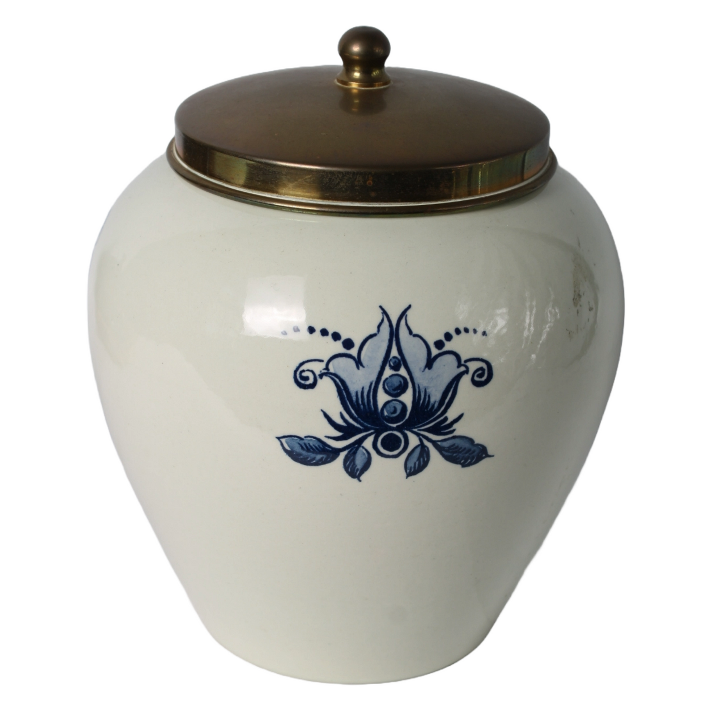 Antique TOEBACK Tobacco Jar | Goedewaagen Holland | Delft Blue Pottery
