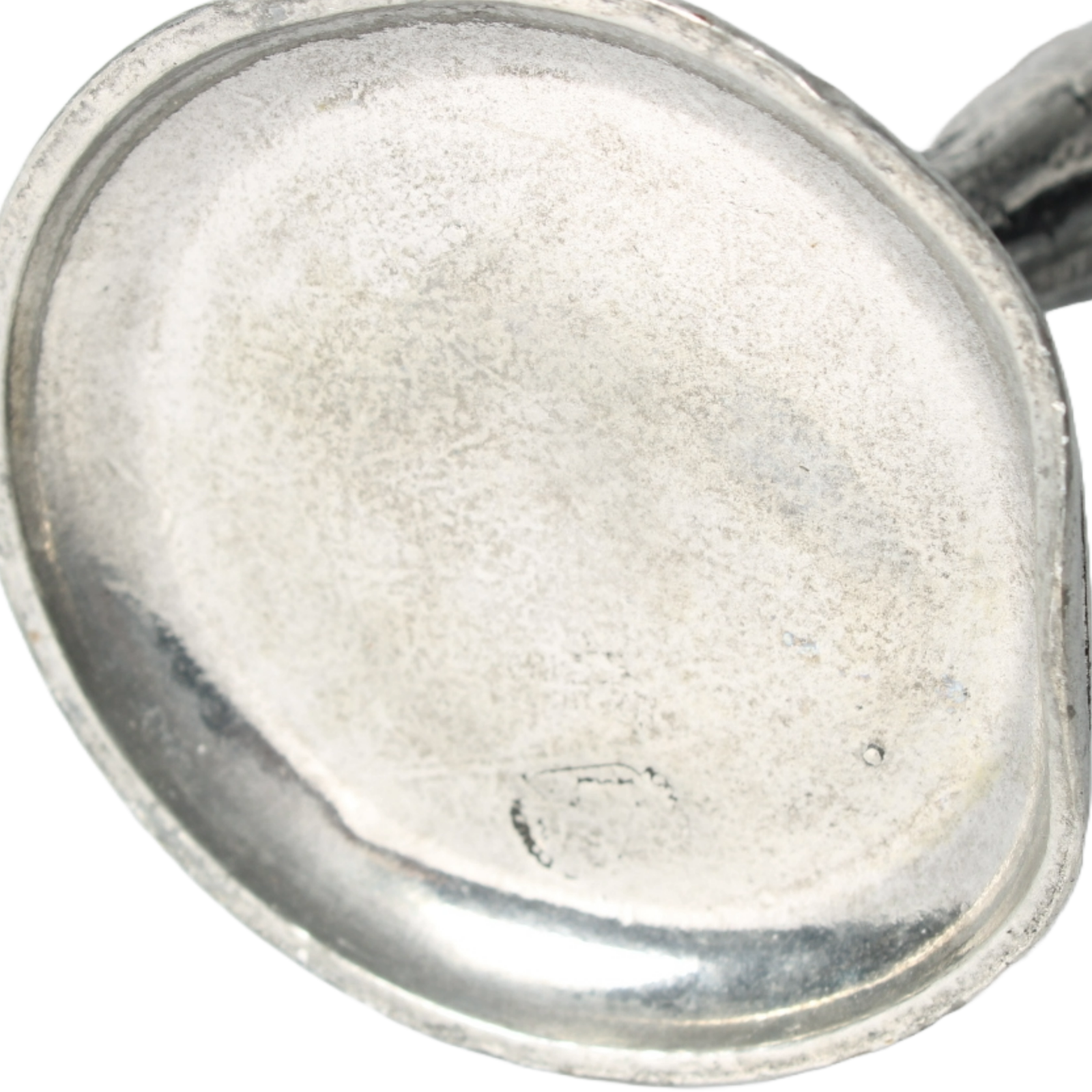 Abstract Pewter Sculpture – Stylized Two-Figure Artwork, Circular Design