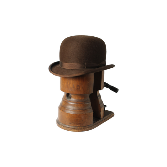 Antique Brown Bowler Hat (Size 60) and Hat Stretcher – Wegener & Allie Maillard