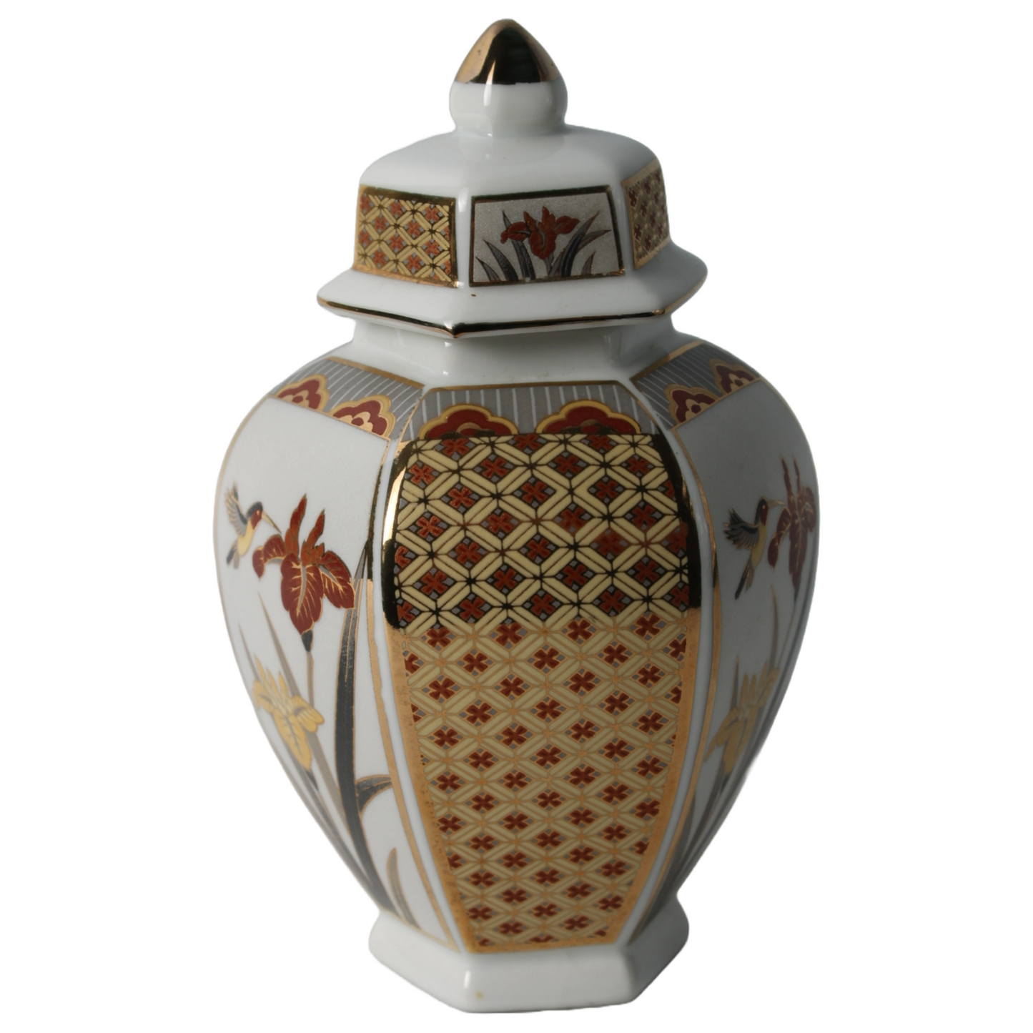Japanese Porcelain Pot with Chokin Art and 24-Karat Gold Details