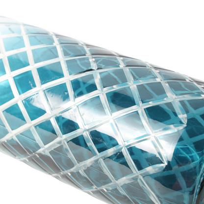 Blue Decorative Bottle | Glassware with Blue Gradient and Lattice Pattern |