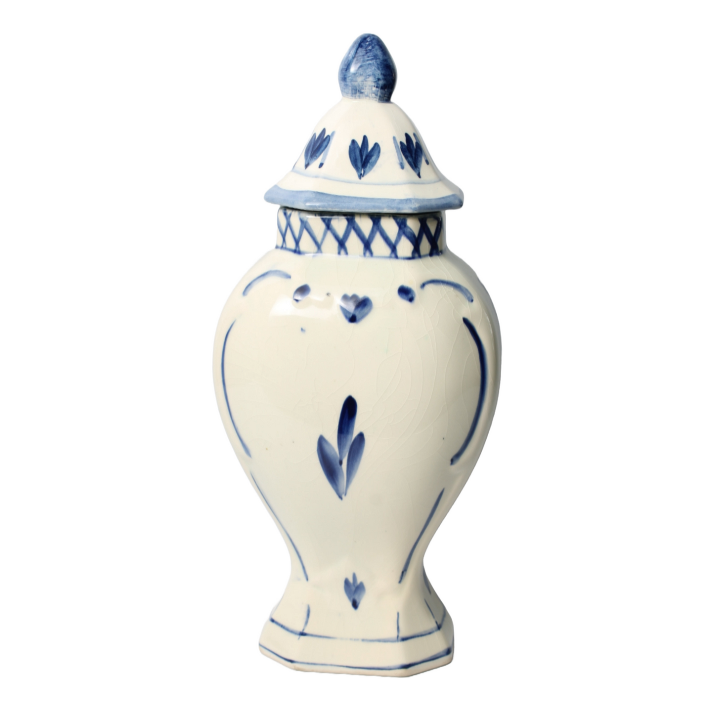 Authentic Delft Blue Lidded Vase - Hand-Painted - 20th Century Masterpiece