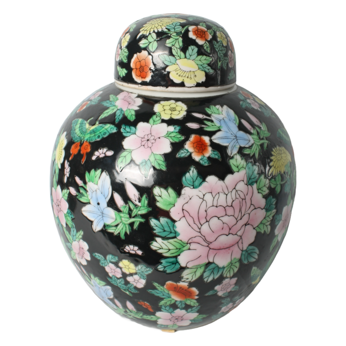 Set of Antique Chinese Famille Rose Ginger Jars | Porcelain Lidded Jars