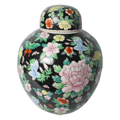 Set of Antique Chinese Famille Rose Ginger Jars | Porcelain Lidded Jars