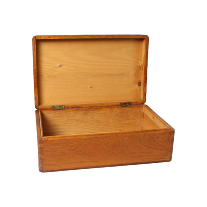Antique Handmade Wooden Box - Vintage Storage Chest, Beautifully Crafted