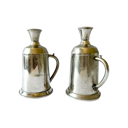 Set of 2 Vintage Talcum Powder Jars - Barbería 26 cm - Metal Jars