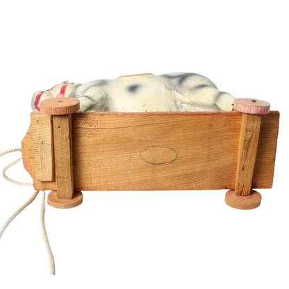 Antique Handcrafted Papier-Mâché Pull Horse on Wheels, French Toy, Circa 1900