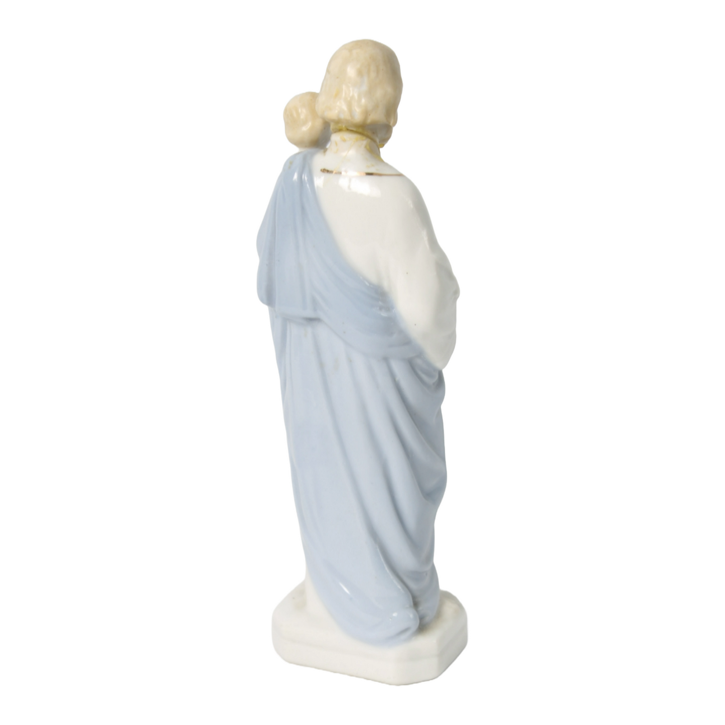 Hand-Painted Porcelain Saint Joseph Statue with Child Jesus - Dated 2006
