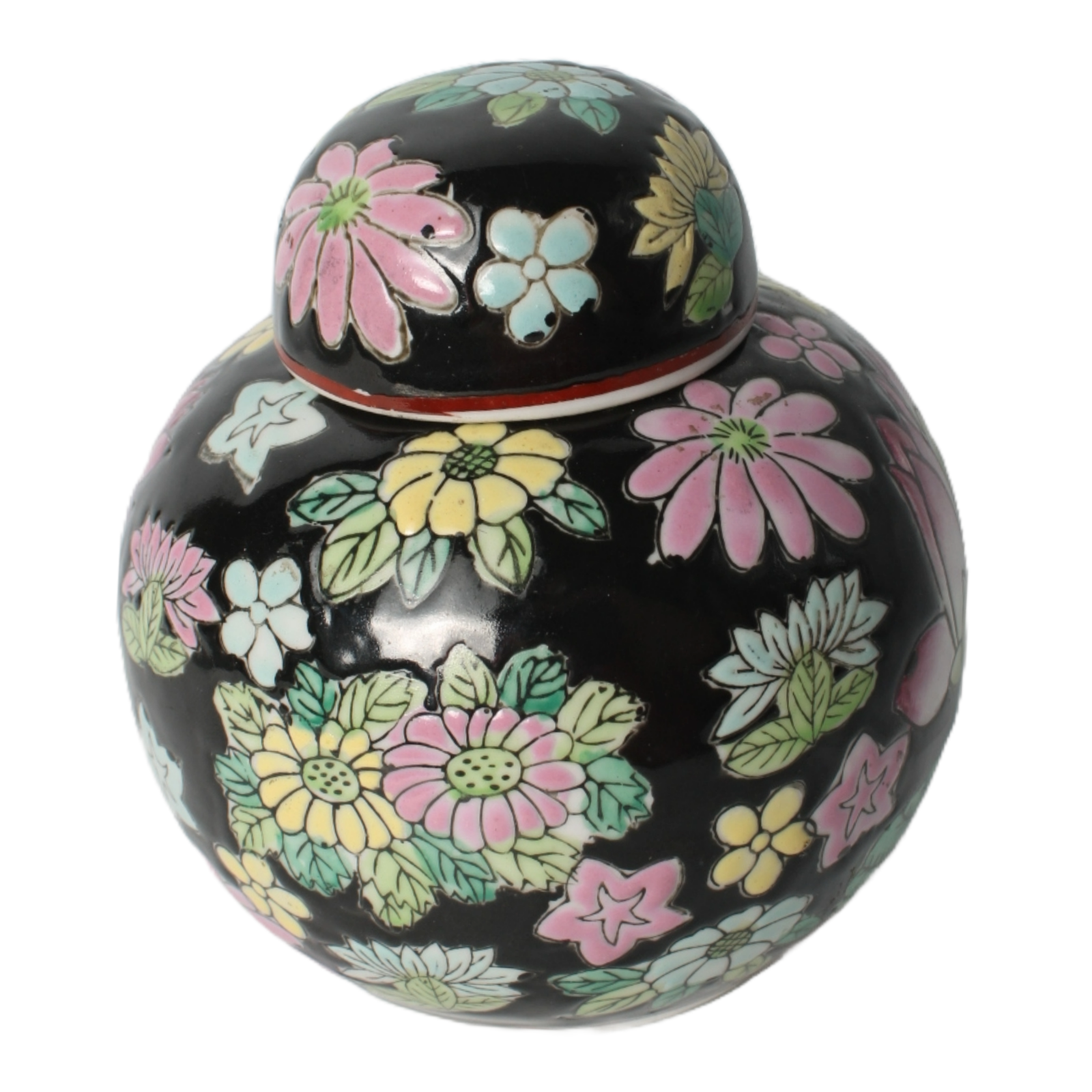 Set of Antique Chinese Famille Rose Ginger Jars | Porcelain Lidded Jars