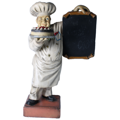 Vintage Advertisement Board / Statue of a Baker and/or Chef from the 1950s