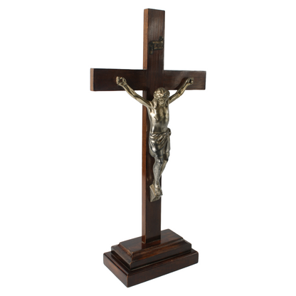 Antique Wooden Crucifix with Base – Dated 24-11-1940 – Religious Object