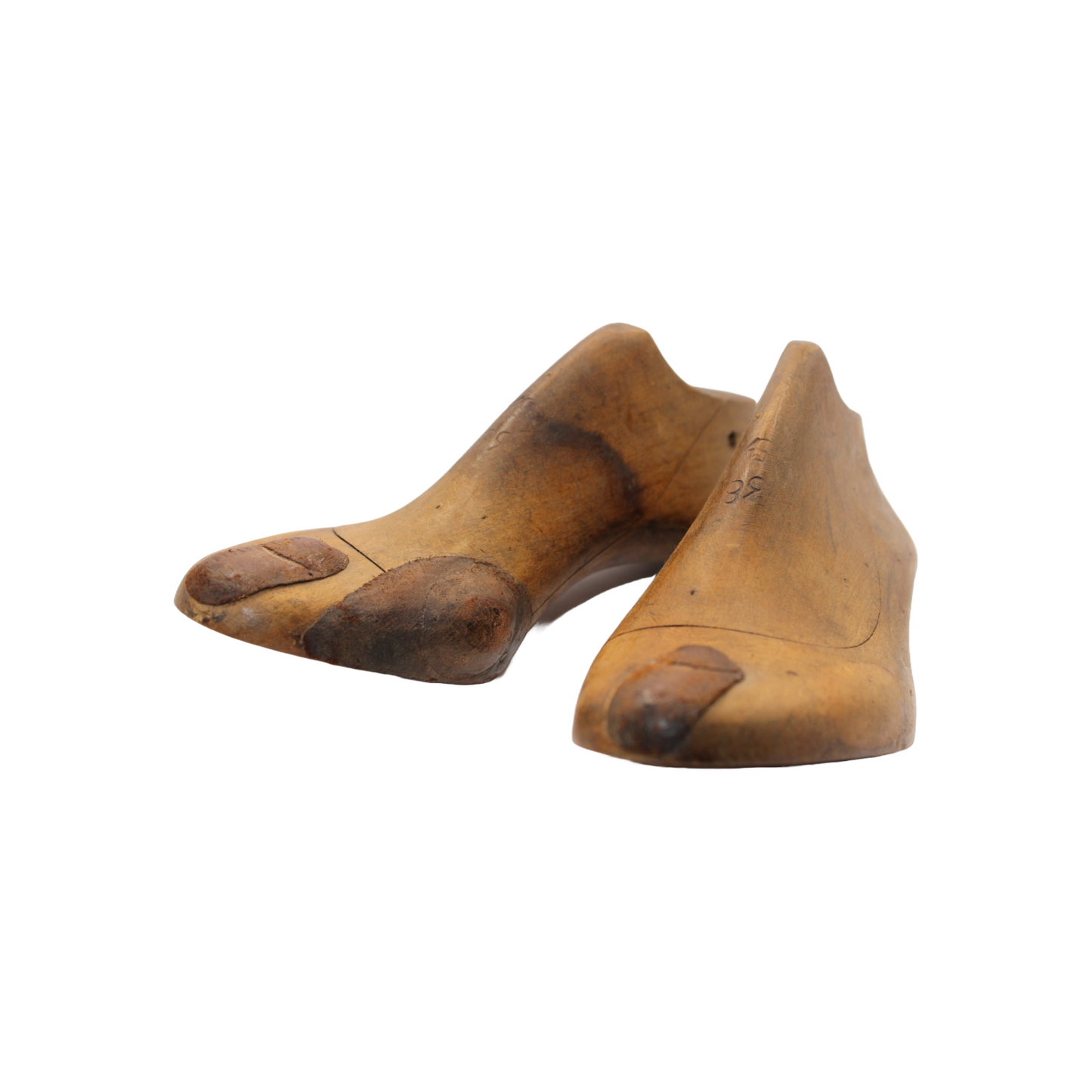 Antique Wooden Shoemaker's Lasts Size 38 - Complete Set with Iron Fittings