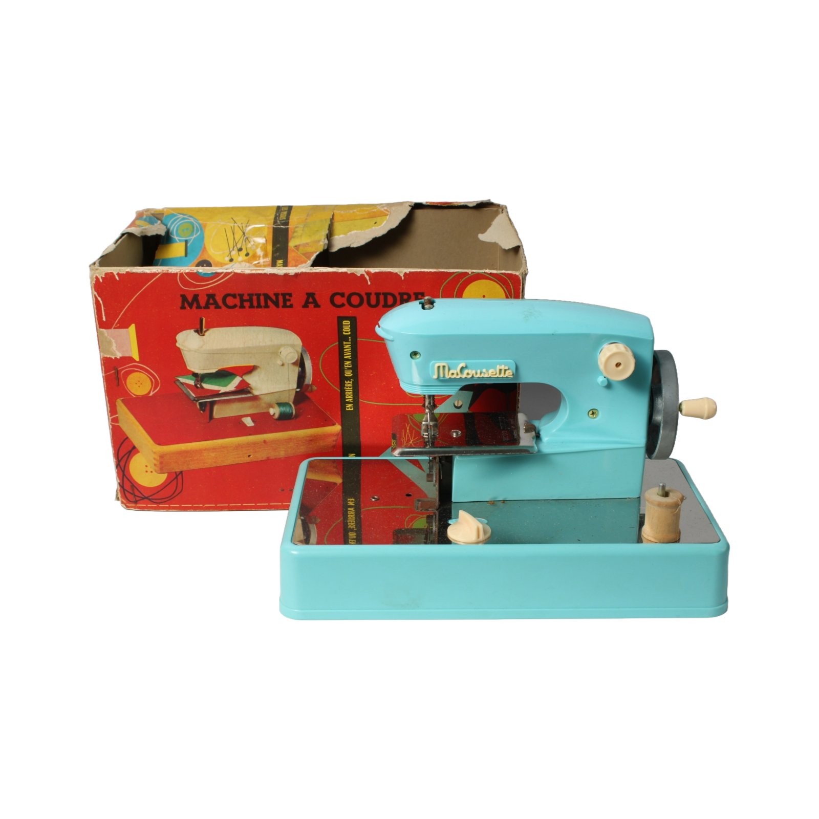 Vintage 1960s MaCousette Children's Sewing Machine with Original Box
