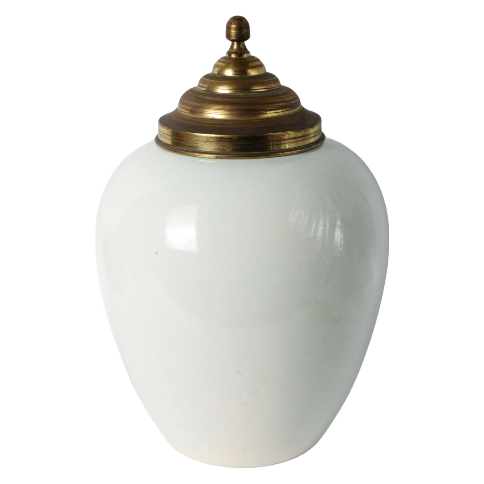Rare vintage tobacco jar “TOEBACK” with brass lid | Delft blue