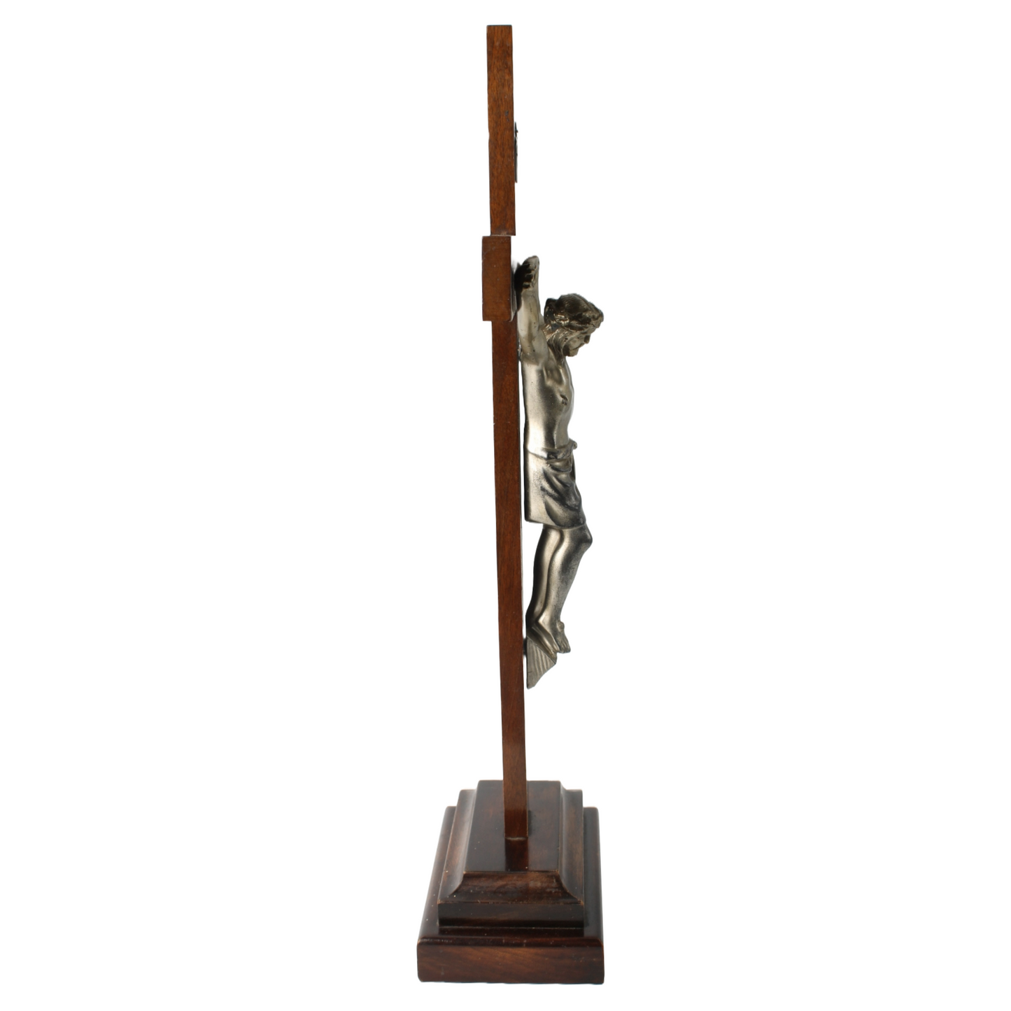 Antique Wooden Crucifix with Base – Dated 24-11-1940 – Religious Object