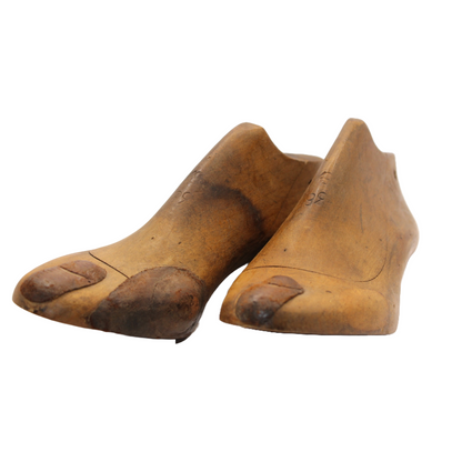 Antique Wooden Shoemaker's Lasts Size 38 - Complete Set with Iron Fittings