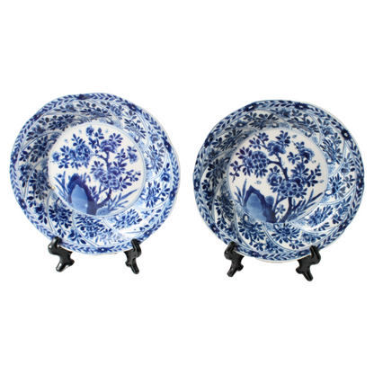 Rare Chinese Blue and White Porcelain Bowls | Kangxi & Qing Dynasty | Antique