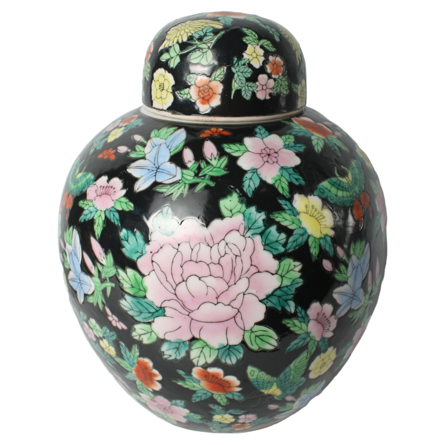 Set of Antique Chinese Famille Rose Ginger Jars | Porcelain Lidded Jars