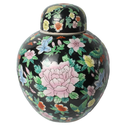 Set of Antique Chinese Famille Rose Ginger Jars | Porcelain Lidded Jars