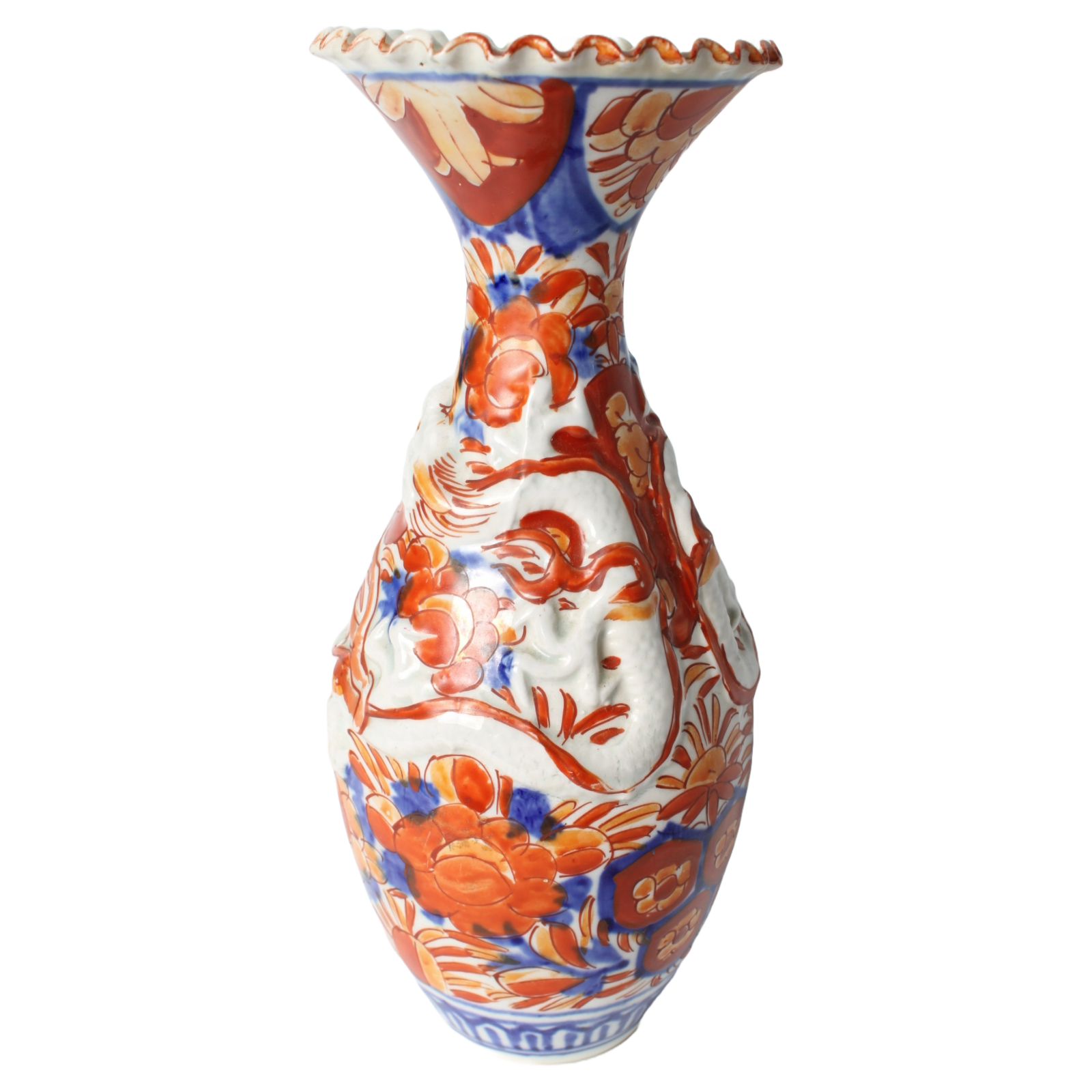 Antique Japanese Imari Vase | 19th-Century Arita Porcelain with Relief