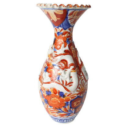 Antique Japanese Imari Vase | 19th-Century Arita Porcelain with Relief