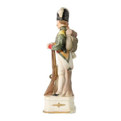 Antique Hand-Painted Porcelain Soldier Figurine, 1880-1900, European Collectible