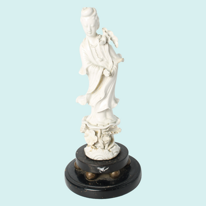 Antique Chinese Guanyin porcelain statue – blanc-de-Chine goddess of compassion