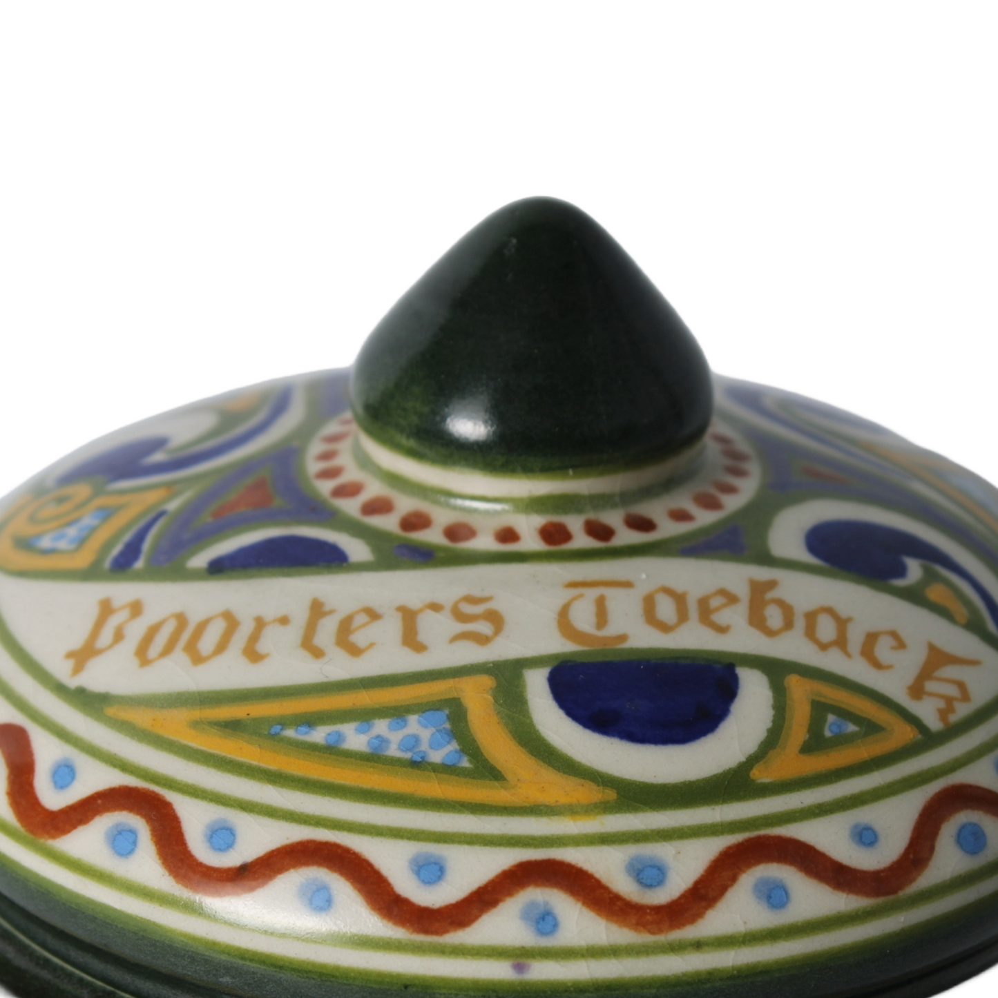 Antique Tobacco Jar Poorters Toeback | Ivura Gouda | Gouda pottery | Art Deco |