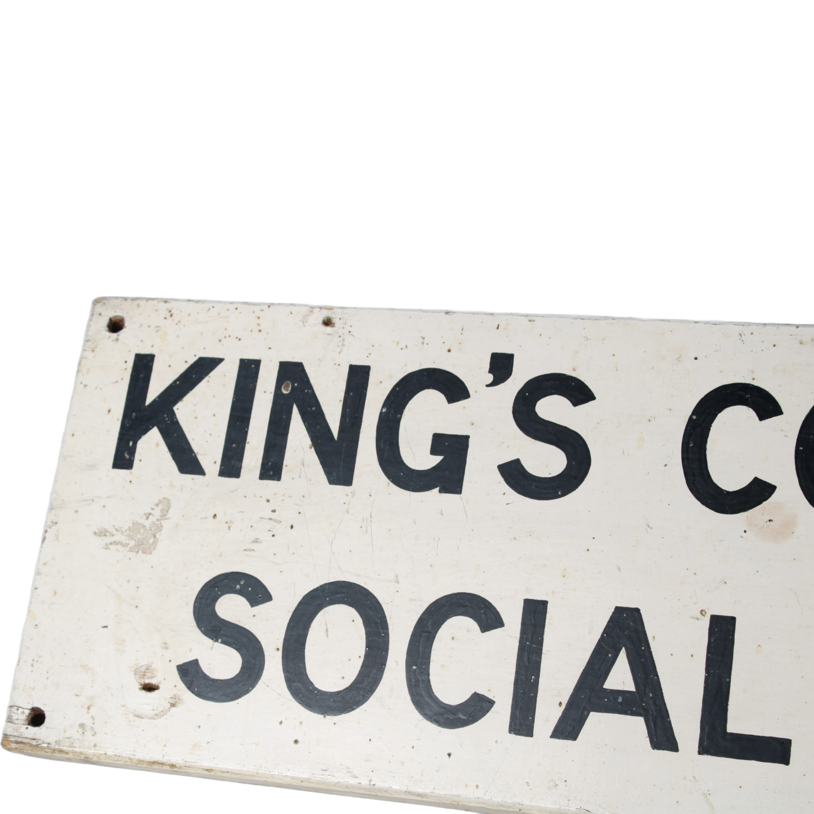 Vintage Wooden Sign King’s College Social Club | Original British School Sign