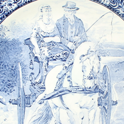 Delft Blue XL Plate, Royal Boch, with Dutch Landscape, circa 1950