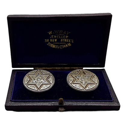 Rare Art Deco Cufflinks ca. 1925 in Original Box by W. Wray Birmingham