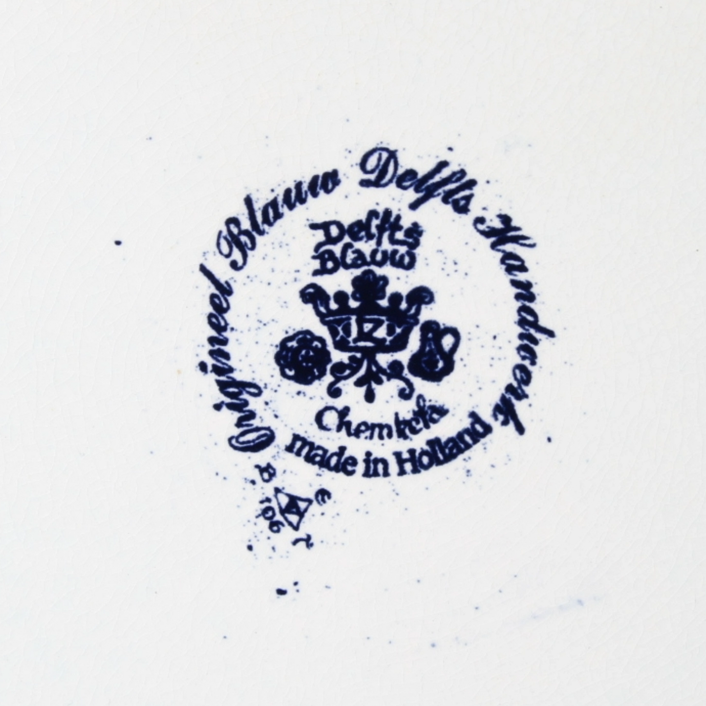Authentic Chemkefa Delft Blue Decorative Plate with Rural Scene, Horse and Cart,