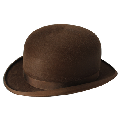 Antique Brown Bowler Hat (Size 58) with Leather Hat Box – Wegener